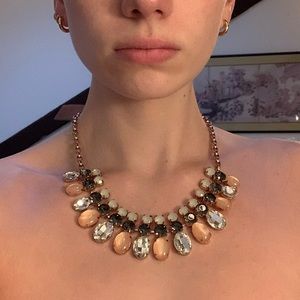 💎Gemstone statement necklace w rose gold chain💎